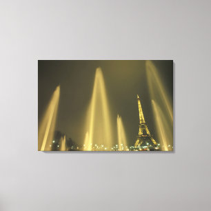 Impressão Em Tela Europa, França, Paris, Torre Eiffel, noite