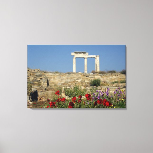 Impressão Em Tela Europa, Grécia, Cíclades, Delos. Arruínas de colun (Frente)