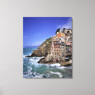 Impressão Em Tela Europa, Itália, Riomaggiore. Riomaggiore é constru