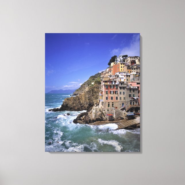 Impressão Em Tela Europa, Itália, Riomaggiore. Riomaggiore é constru (Frente)