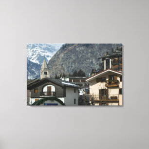 Impressão Em Tela Europa, Itália, Vale d'Aosta, COURMAYEUR: Cidade
