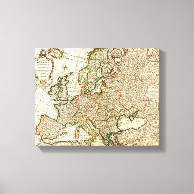 Impressão Em Tela EuropaMapa PanorâmicoEuropa 2 (Frente)