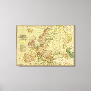 Impressão Em Tela EuropaMapaPanorâmicoEuropa