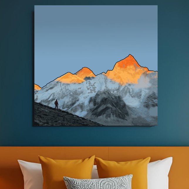 Impressão Em Tela Everest Sunrise Kala Patthar Motivational Artwork (Criador carregado)