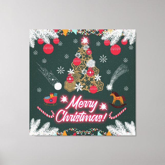 Impressão Em Tela Evergreen Joy do Natal (Frente)