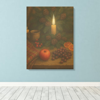 Impressão Em Tela Evergreen Table – Candlelight and Calm