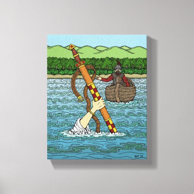 Impressão Em Tela Excalibur e Arthur (Frente)