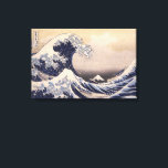 Impressão Em Tela Excelente da costa de Kanagawa por Hokusai<br><div class="desc">Vintage ilustration fine art sea design apresentando uma paisagem marítima de enormes ondas gigantes de marés com barcos de pessoas e Monte Fuji a distância. Apesar de ser considerado uma onda de marés, é mais provável que seja um okinami, ou uma onda grande. 36 visualizações do Monte Fuji: a onda...</div>