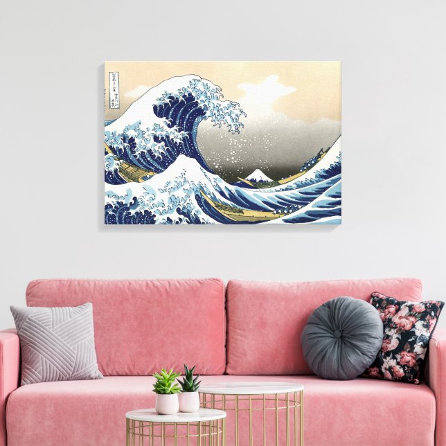 Impressão Em Tela Excelente Wave de Kanagawa | Hokusai | (Insitu(Sala de estar))