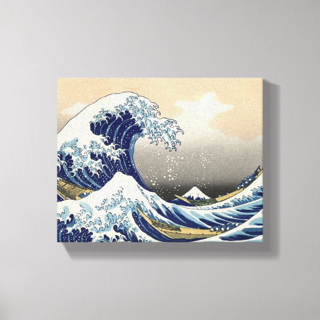 Impressão Em Tela Excelente Wave Kanagawa - Pintura Japonesa (Frente)