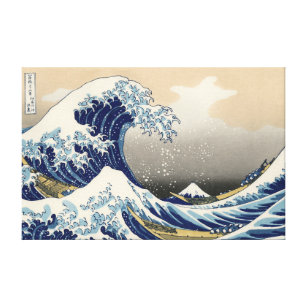 Impressão Em Tela Excelente Wave Off Kanagawa Estilo de Vintagem Jap