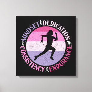 Impressão Em Tela Executando Mindset - Cota de Resistência Girly Run