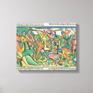 Impressão Em Tela Êxodo 17 8-15 Aaron e Hur apoiam as mãos de Moses