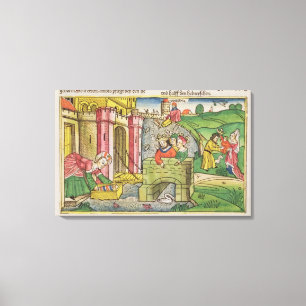 Impressão Em Tela Êxodo 2 1-6 Moses que está sendo flutuado abaixo