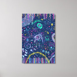 Impressão Em Tela Explorador Ousado: Maximalismo Abstrato