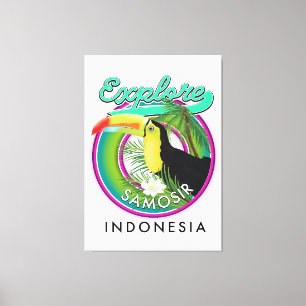 Impressão Em Tela explorar o logotipo do viagem de Samosir indonesia