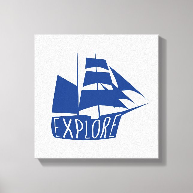 Impressão Em Tela Explore a arte do veleiro (Frente)