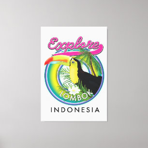 Impressão Em Tela Explore o logotipo Viagem da Indonésia Lombok