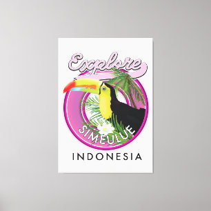 Impressão Em Tela Explore Simeulue Indonésia logotipo.