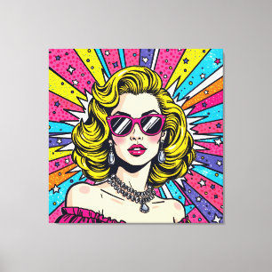 Impressão Em Tela Explosão de pop Art - Comic de Glam Retroativo