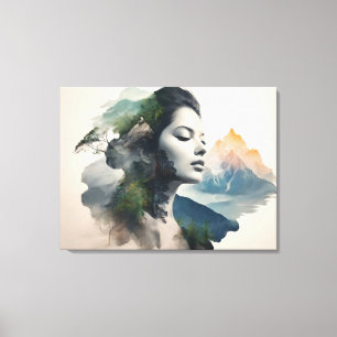 Impressão Em Tela Exposição dupla da arte feminina