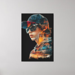 Impressão Em Tela Exposição dupla de imagem urbana