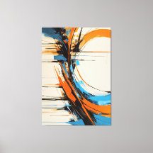 Expressionismo Abstrato Laranja Azul Dinâmico Curv