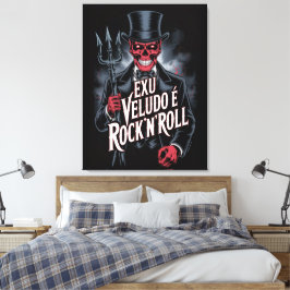 Impressão em Tela Exu Veludo é Rock'N'Roll #1