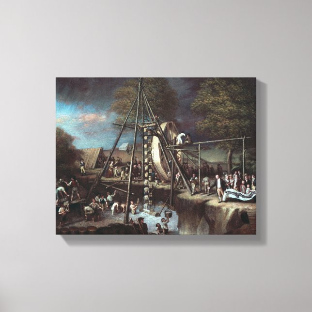 Impressão Em Tela Exumação do Mastodon, 1806 (Frente)