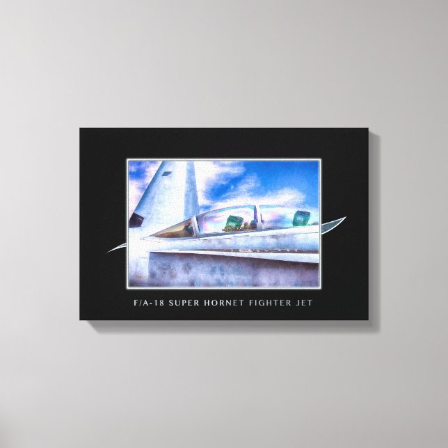 IMPRESSÃO EM TELA F-18 HORNET FIGHTER JET À FACILIDADE (Frente)