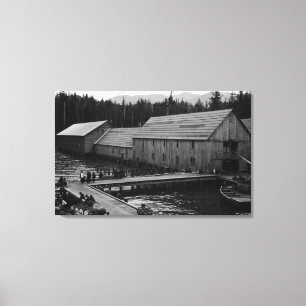 Impressão Em Tela Fábrica de conservas Salmon perto de Ketchikan,