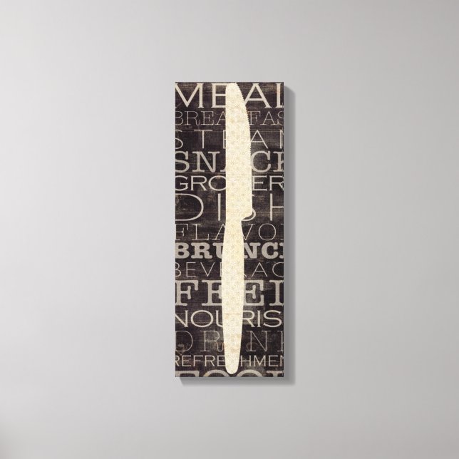 Impressão Em Tela Faca de cozinha com palavras (Frente)