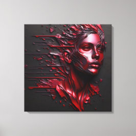 Impressão Em Tela Face da abstrato em vermelho anodizado