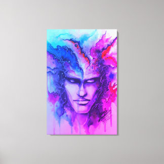 Impressão Em Tela Face de Aquarela