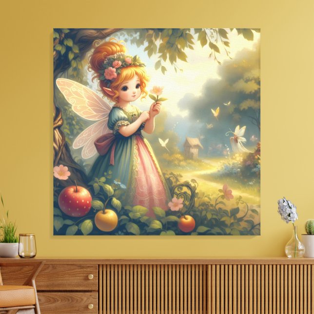 Impressão Em Tela Fada No Jardim (Insitu(Sala de estar))