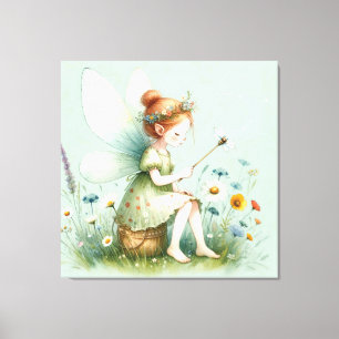 Impressão Em Tela Fadas e flores silvestres