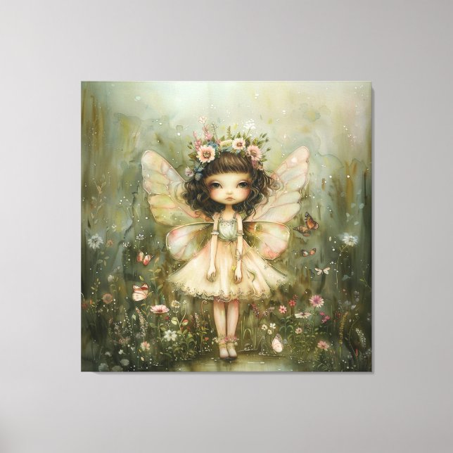 Impressão Em Tela Fadas e flores silvestres (Frente)