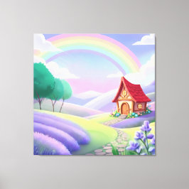 Impressão Em Tela Fairy Tale Under the Rainbow