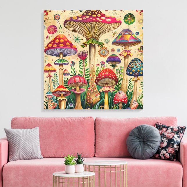 Impressão Em Tela Fairytale Mushroom (Insitu(Sala de estar))