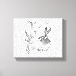 Impressão Em Tela Faith Hope Love Melanoma Sensibilização Dragonfly