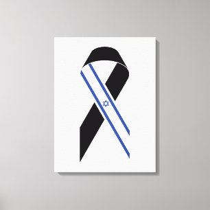 Impressão Em Tela Faixa negra da bandeira israelense