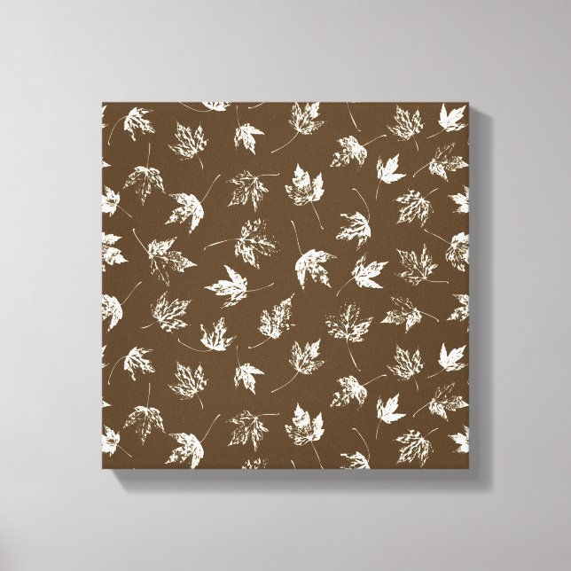 Impressão Em Tela Fall Maple Folhas em castanho - padrão perfeito. (Frente)
