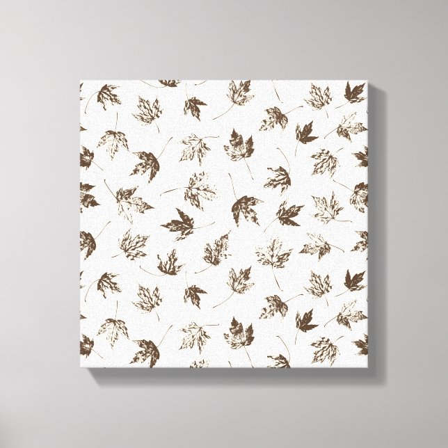 Impressão Em Tela Fall Maple Folhas no creme - padrão sem falhas. (Frente)