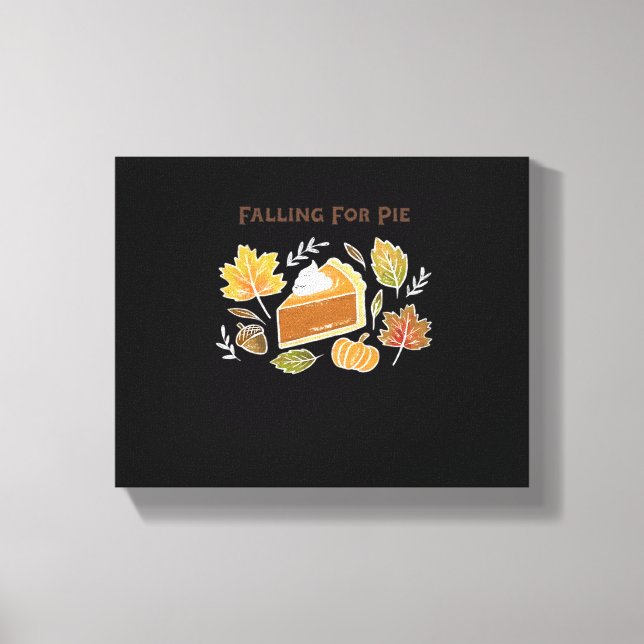 Impressão Em Tela Falling for Pie - Cozy Autumn Pumpkin Pie Design C (Frente)