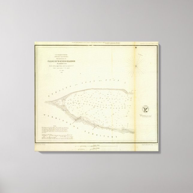 Impressão Em Tela Falsa Dungeness Harbour, Wash (Frente)