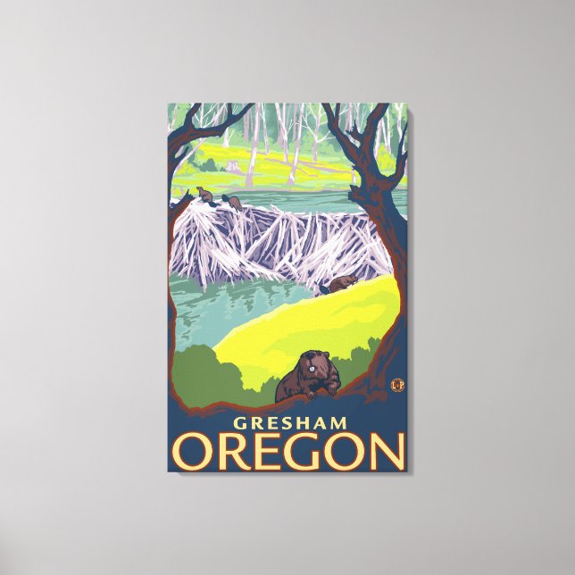 Impressão Em Tela Família Beaver - Gresham, Oregon (Frente)