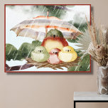 Impressão Em Tela Família de aves | Proteção contra Tempestade<br><div class="desc">Tela colorida e doce de 30"x24" de uma família de pássaros sentada sob um guarda-chuva no ninho de uma árvore,  se abrigando da tempestade sob um guarda-chuva colorido. Arte animal única e adorável que parecerá excelente em qualquer casa ou escritório.</div>