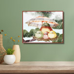 Impressão Em Tela Família de aves | Proteção contra Tempestade<br><div class="desc">Tela colorida e doce de 14"x11" de uma família de pássaros sentada sob um guarda-chuva no seu ninho em um galho de árvore,  abrigando-se da tempestade sob um guarda-chuva colorido. Arte animal única e adorável que parecerá excelente em qualquer casa ou escritório.</div>