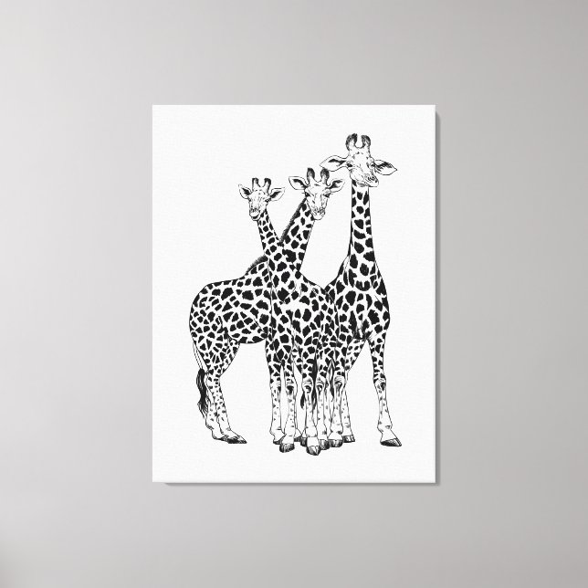 Impressão Em Tela Família de girafas (Frente)