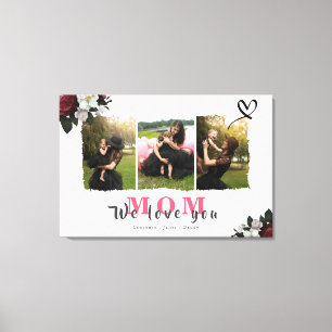 Impressão Em Tela Família Mãe de Colagem de Fotografias Monograma 